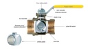 ROBINET TOURNANT SPHERIQUE GAZ F/F 1" PASSAGE TOTAL / 5 BAR NF078 ROB562