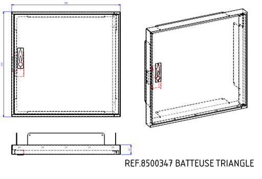 [8500347] PORTE ALUMINIUM DE REPARATION DE COFFRET S300 TRIANGLE 8500347
