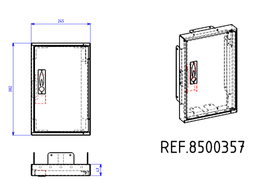 [8500357] PORTE ALUMINIUM DE REPARATION DE COFFRET S2200 8500357