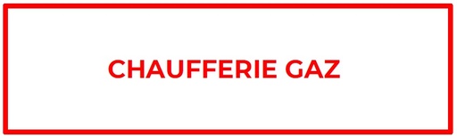 [ETI120] ETIQUETTE "CHAUFFERIE GAZ" 200X100 LETTRAGE ROUGE SUR FOND BLANC